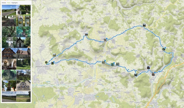 die gefahrene Strecke